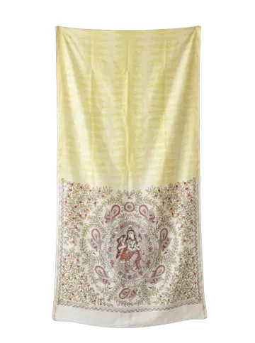 Mustard yellow shibori Chanderi saree